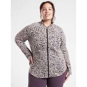 ATHLETA Salutation Textured Jacket Plus Size Zip Front Activewear Athleisure 3X